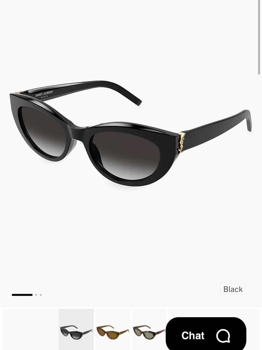 Saint Laurent Black Cat-Eye Sunglasses (Monogram Hinge Acetate 54MM Cat-Eye)